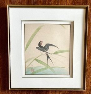 lot 120 image: Vintage Framed Painting by Murakami