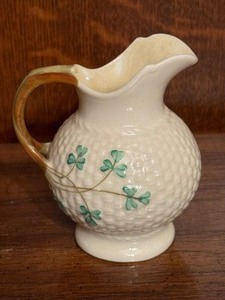 lot 111 image: Vintage Black Label Belleek Pitcher