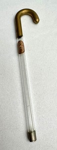 lot 152 image: Antique Fasmin Glass Cane Shaped  Walking Stick Shaped  Perfume Bottle  Antique German Perfume Bottle