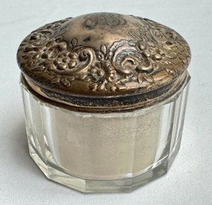 lot 148 image: Antique Sterling Silver Glass Vanity Jar