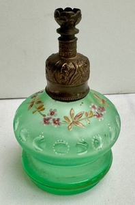 lot 151 image: Antique Hand Painted Glass Sprinkle Bottle