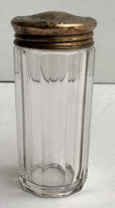 lot 147 image: Vintage Sterling Top Glass Vanity Jar