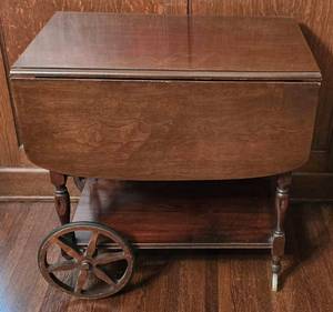 lot 223 image: Vintage Drop-Leaf Bar Cart