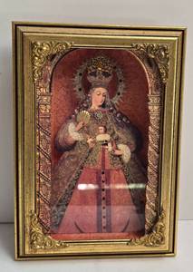 lot 264 image: Vintage Mary as Goddess Queen Framed Wall Hanging