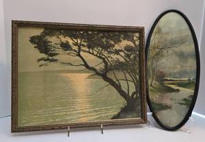 lot 273 image: Pair of Antique Melancholy EtchingsPrints