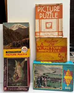 lot 245 image: Lot of 6 Vintage Picture Puzzles