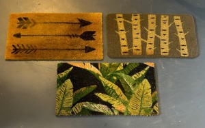 lot 341 image: Three Decorative Outdoor Door Mats