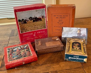 lot 380 image: Vintage Jigsaw Puzzles by Springbok, Fortune, Hills Brothers and More