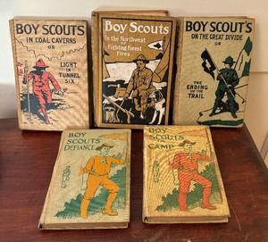 lot 402 image: Five Vintage Boy Scouts Books