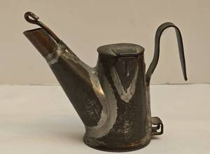 lot 330 image: Rare Tin Miners Oil Light Teapot