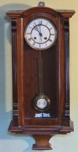 lot 338 image: Vintage Wooden Wall Clock with Chime