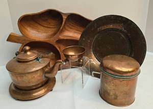 lot 411 image: Eclectic Wood and Copper Household Collection