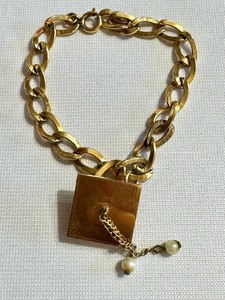 lot 167 image: Vintage Gold Filled Graduation Charm Bracelet