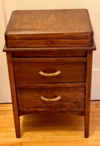 lot 499A image: Small Vintage Wooden Sewing Cabinet