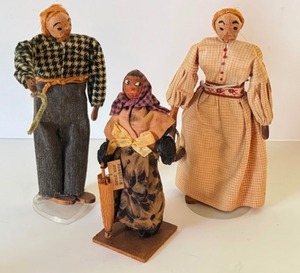 lot 506 image: Three Vintage Nut Face Dolls