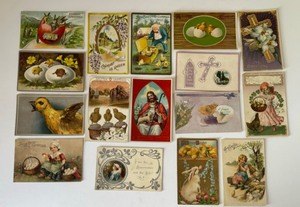 lot 467 image: 16 Assorted Vintage Easter Postcards