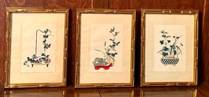 lot 194 image: Set of Three Vintage Japanese Woodblock Prints  Asian Works on Paper Edo Period