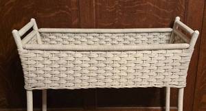 lot 428 image: Wonderful White-Painted Wicker Planter