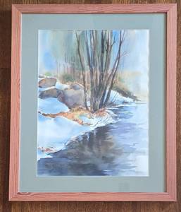 lot 435 image: Large Framed & Matted Watercolor