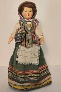 lot 446 image: Composite Foreign Doll Head on Cloth Body.