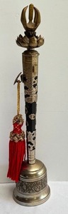 lot 241 image: Vintage Tibetan Buddist Metal Bell