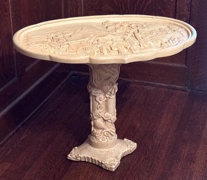 lot 17C image: Antique Chinese Wood and Lacquer Carved Low Table