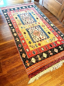 lot 11 image: Beautiful Vintage Rug  Vintage Gaabbeh Style Rug