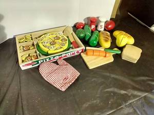 lot 72 image: Large Melissa & Doug Wooden Play Food Lot