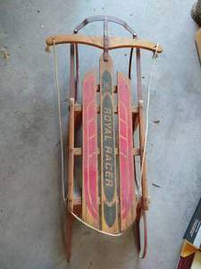 lot 75 image: Vintage Royal Racer WoodMetal Sled