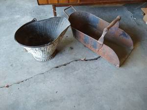 lot 86 image: (2) Large Metal Ash Buckets