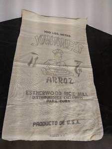 lot 115 image: Vintage Johnnies Rice Sack From Cuba