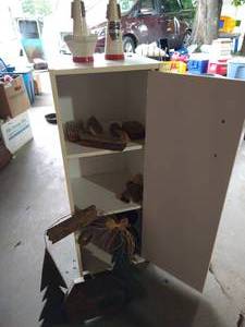 lot 142 image: Small White Cupboard With Misc. Items