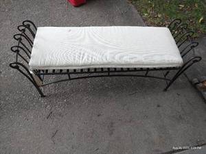 lot 171 image: Heavy Metal Bench With Cushion