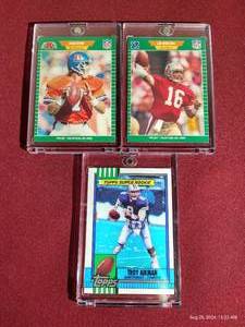 lot 207 image: (3) Legendary QB Cards - Elway, Aikman, Montana