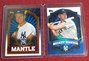lot 208 image: (2) Mickey Mantle Refractor Cards