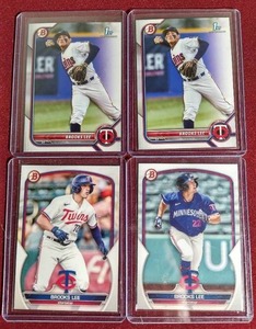 lot 212 image: (4) Brooks Lee Prospect Cards - (2) 1st Bowmans
