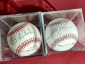 lot 234 image: (2) Autographed OML Baseballs