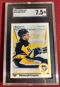 lot 243 image: 1990-91 Upper Deck Mark Recchi Rookie Card - SGC 7.5