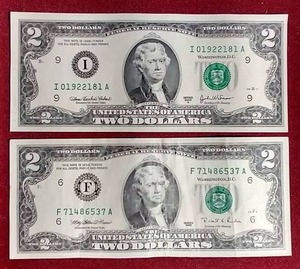 lot 268 image: (2) $2 Bills