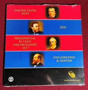 lot 297 image: 2011 U.S. Mint Presidential $1 Uncirculated Set - 8 Total Coins