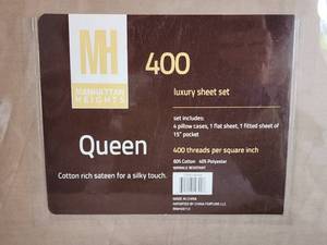 6 pc Queen Size Bed Luxury Sheet Set, NEW