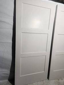 2- 36x 79 white 3 panel interior door slabs