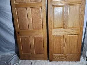 2-3680 golden oak interior door slabs