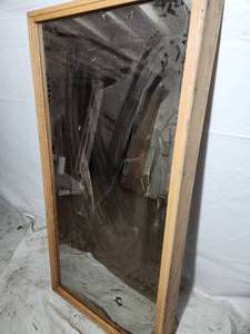 30x60 oak framed mirrored window