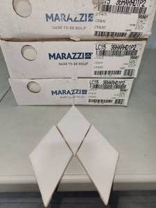 3 boxes white diamond tiles