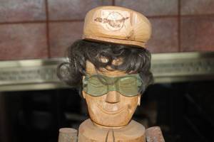 lot 20 image: Handcrafted Wooden Sculpture with Award Sign