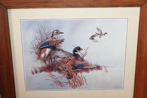 lot 44 image: Pair of Framed Charles E. Murphy Duck Art Prints