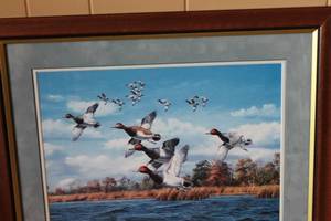 lot 59 image: David Maass Midday Flight Framed Print with Stamps