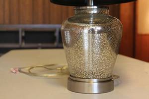 lot 84 image: Black Shade Table Lamp with Metallic Base