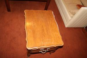 lot 102 image: Vintage Wooden Side Table with Two Drawers